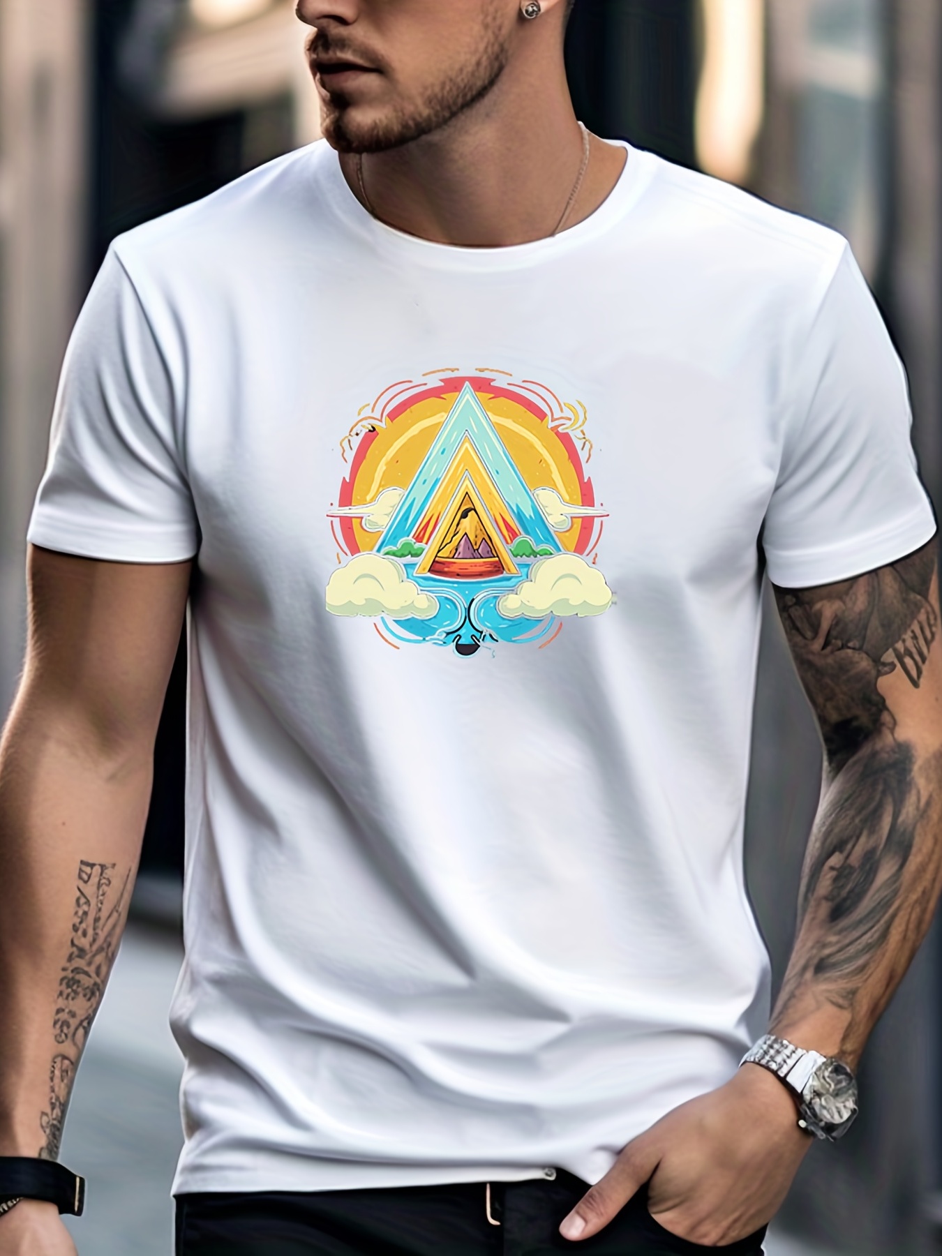 Camiseta Cómoda Elegante Hombre Estampado Patrón Tema Boxeo - Temu