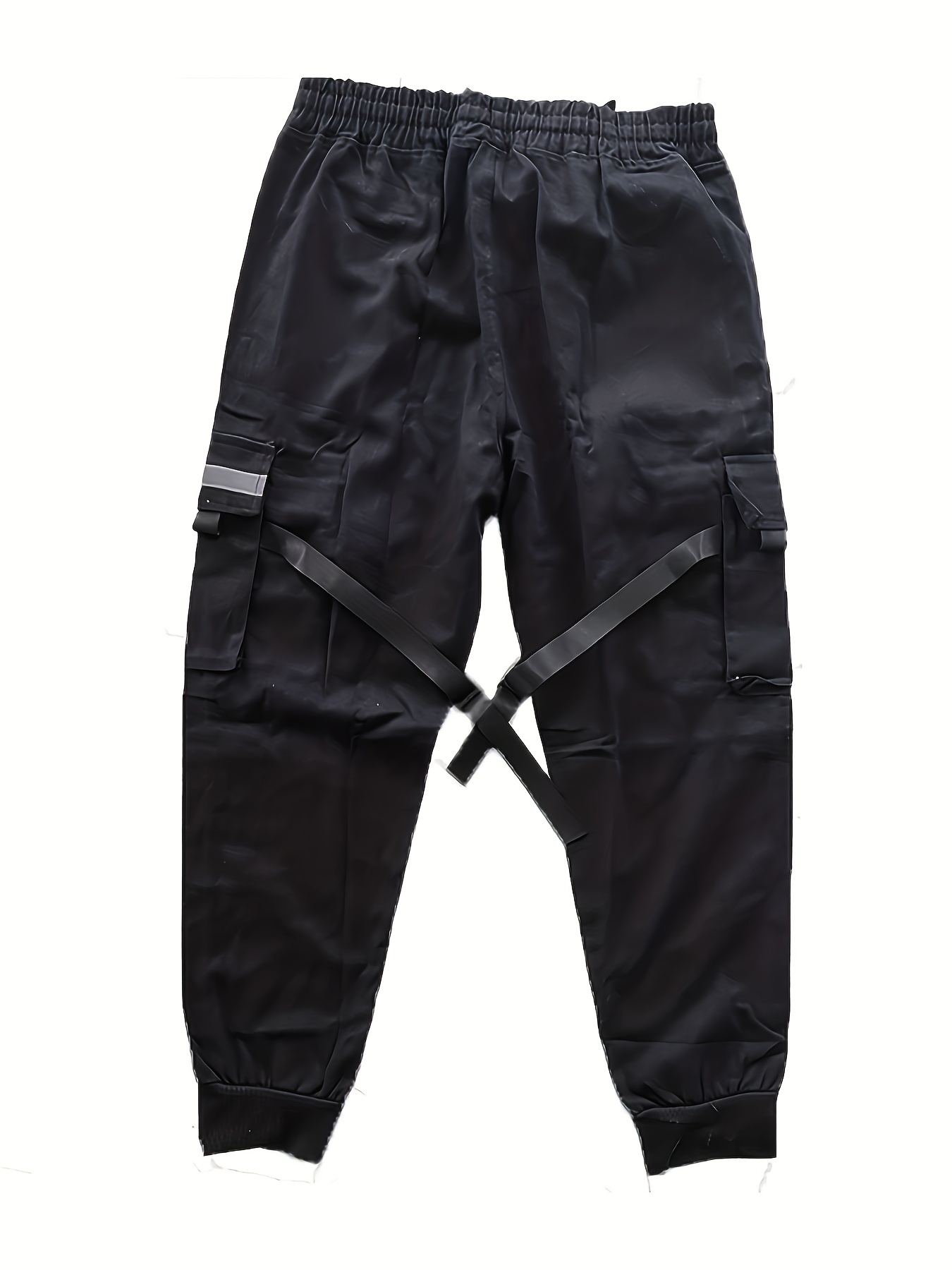 Men's Solid Cargo Pants with Multiple Pockets | Outdoor Fitness Trousers