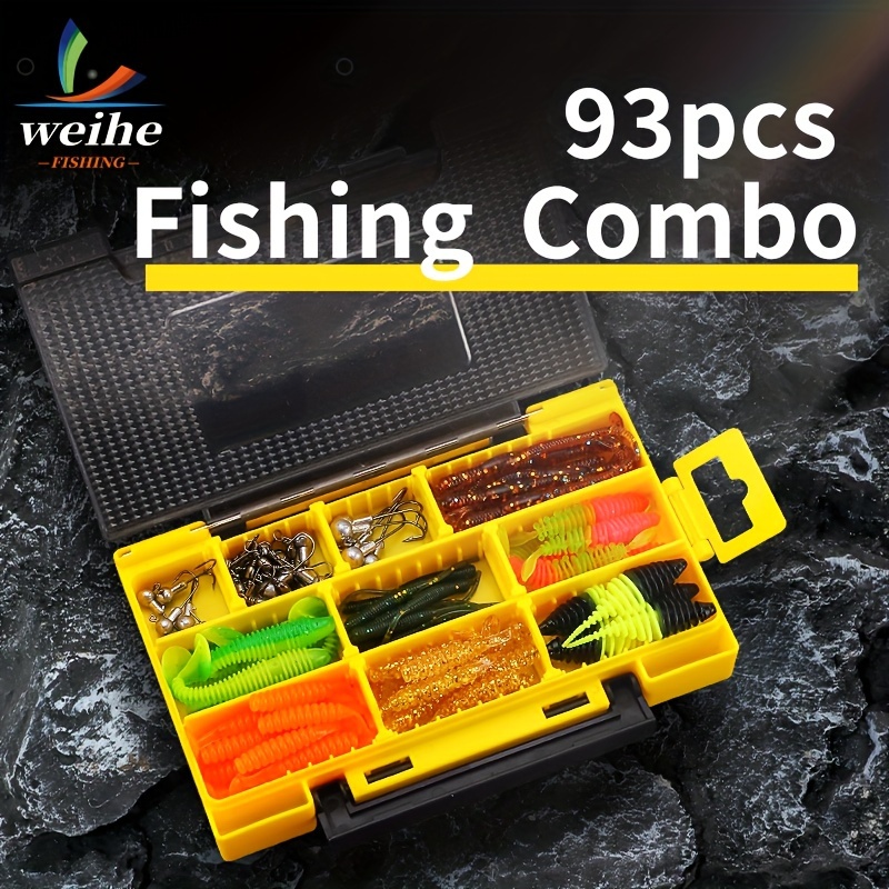 WeiHe 35pcs/75pcs Fishing Combo Soft Fishing