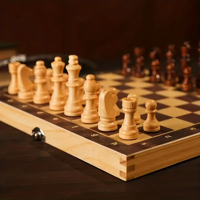 Tabuleiro de Xadrez Madeira Chessboard Clássico Dobrável