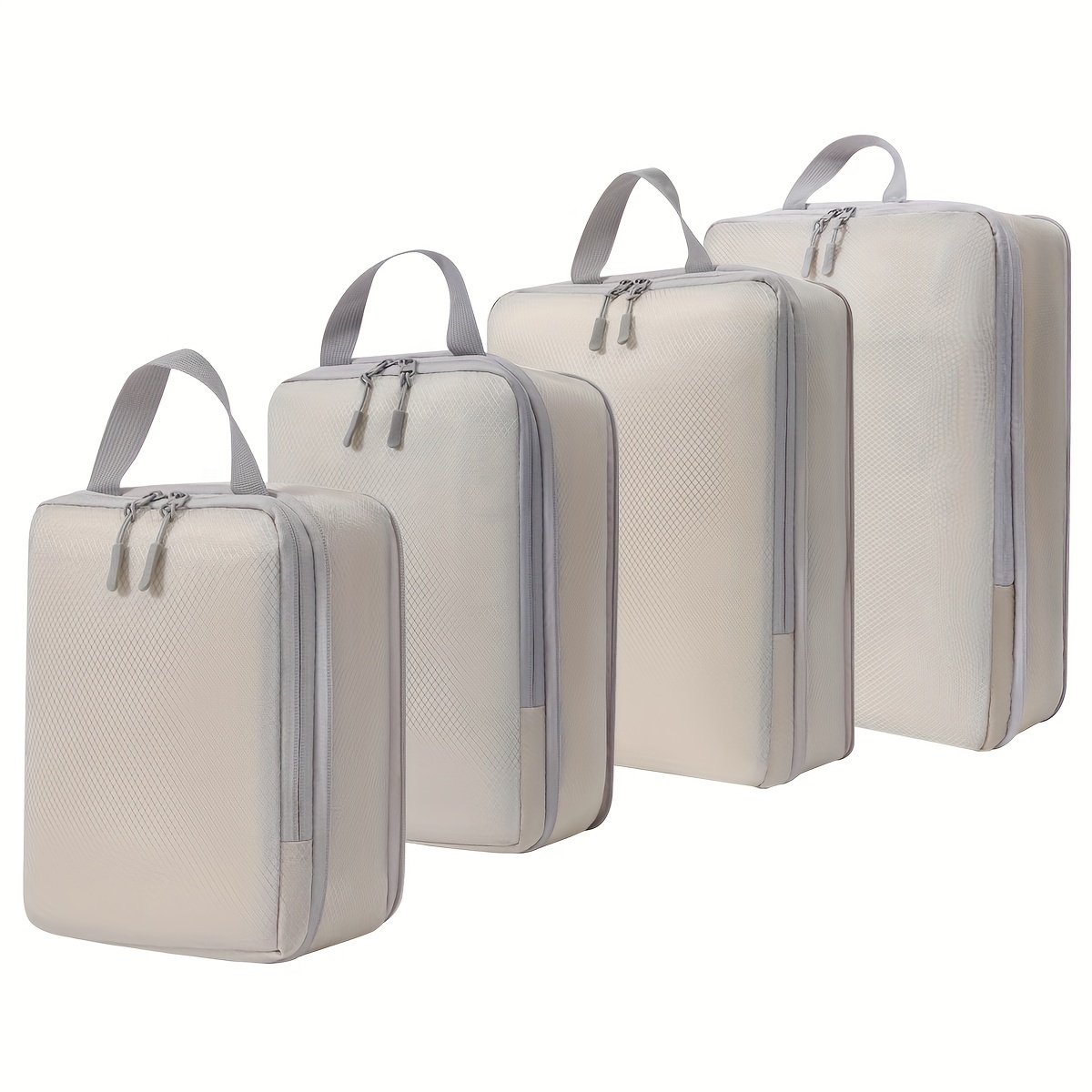rangement valise avec compression [4 pièces] - plus d'espace dans la valise  ou le sac à dos - organisateur de voyage (gris) : : Mode