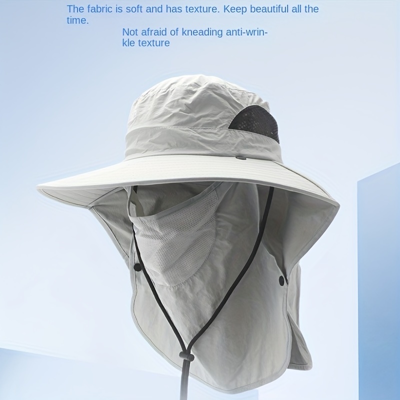 Uv Resistant Wide Brim Unisex Sun Hat Face Protection Neck - Temu Canada