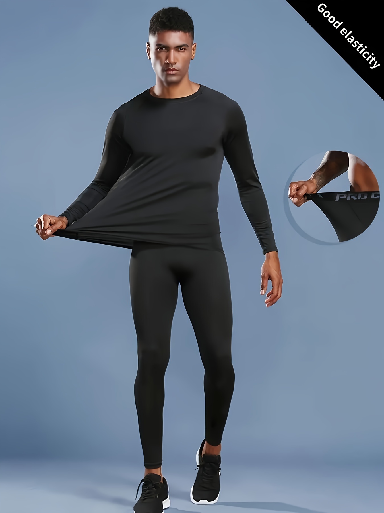 Mens Thermal Pants Underwear Warm Pants with Pocket Running Leggings  Trainning Quick Dry Compression Tights Leggings