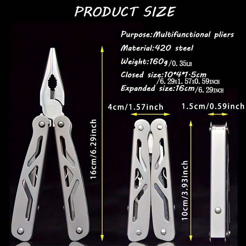 Steel Hollow Pliers Premium Multifuntional Foldable Pliers - Temu Canada