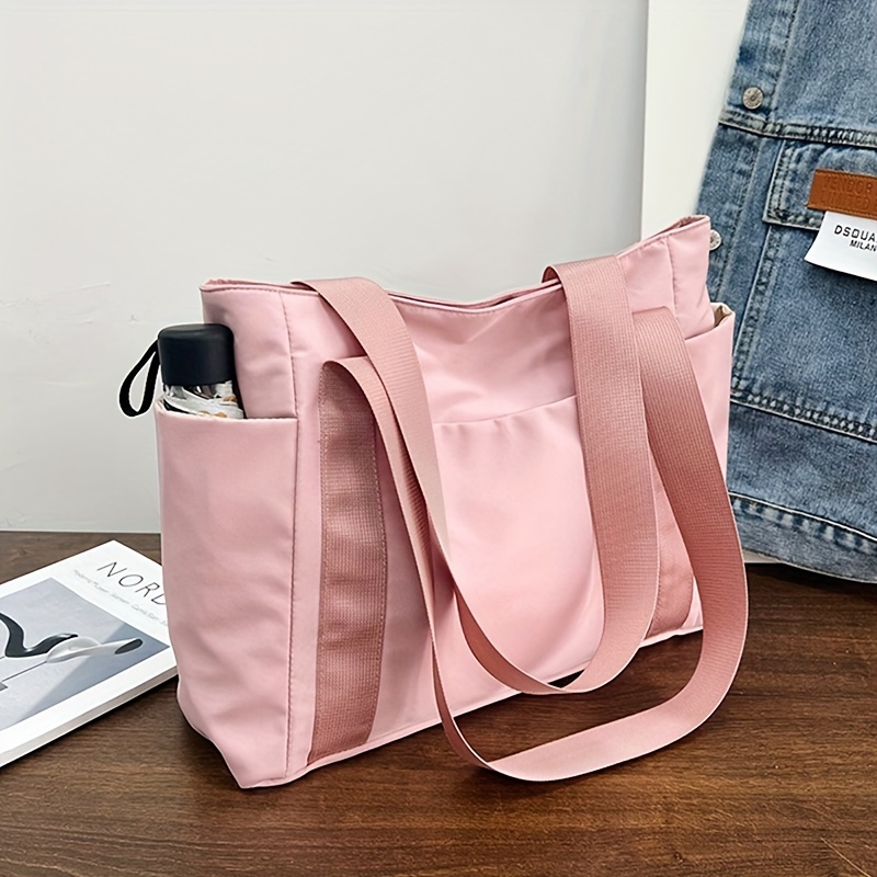 Large Capacity Nylon Tote Bag Solid Travel Storage Bag