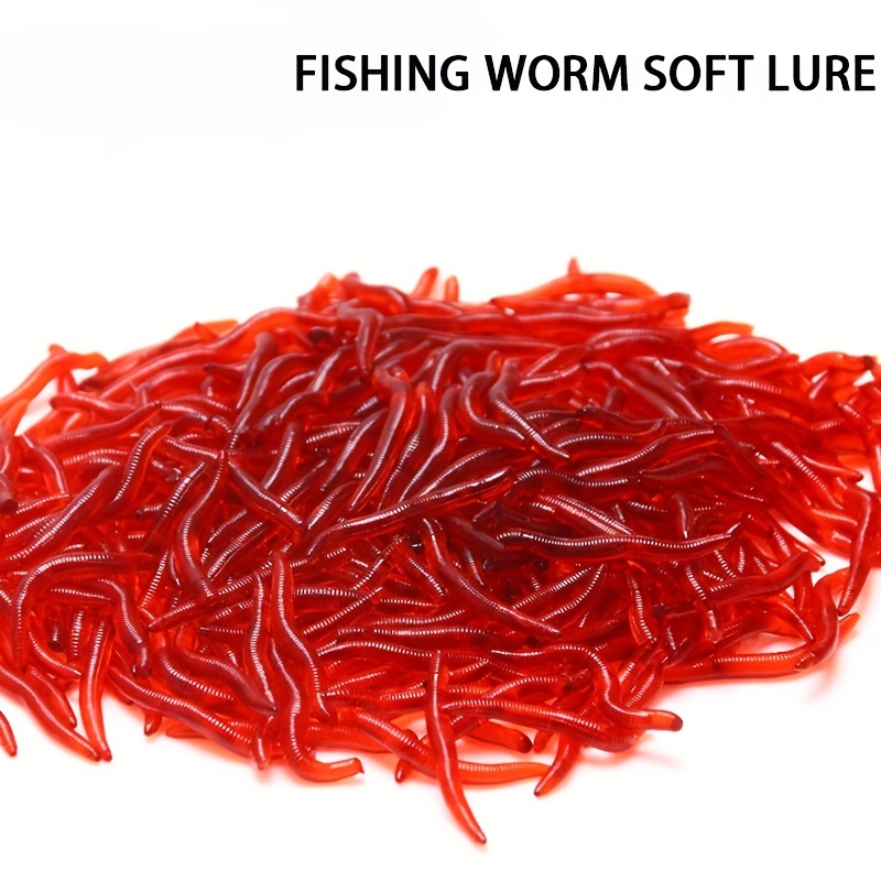 30PCS 7.5cm 0.5g Soft Lure Silicone Simulation Earthworms red Worms  Artificial Fishing Lures bloodworm Lifelike Fishy Smell Bait - AliExpress