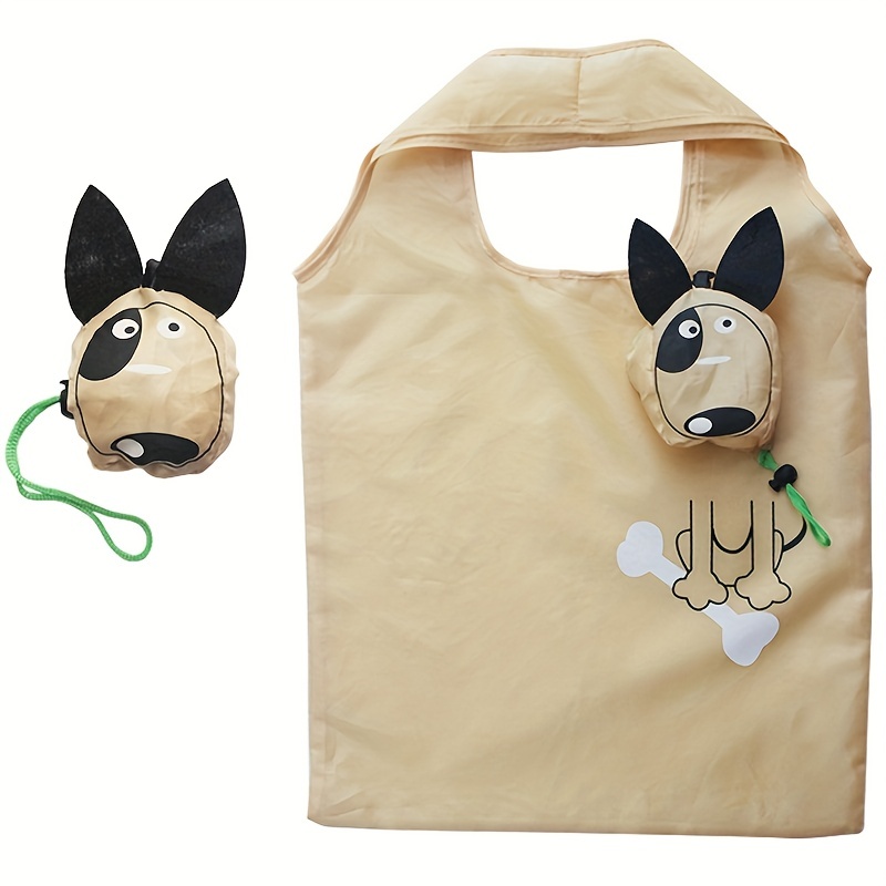 

Kawaii Cute Puppy Folding Bag, Large Capacity Portable Shopping Bag, Supermarket Tote & Shoulder Bag