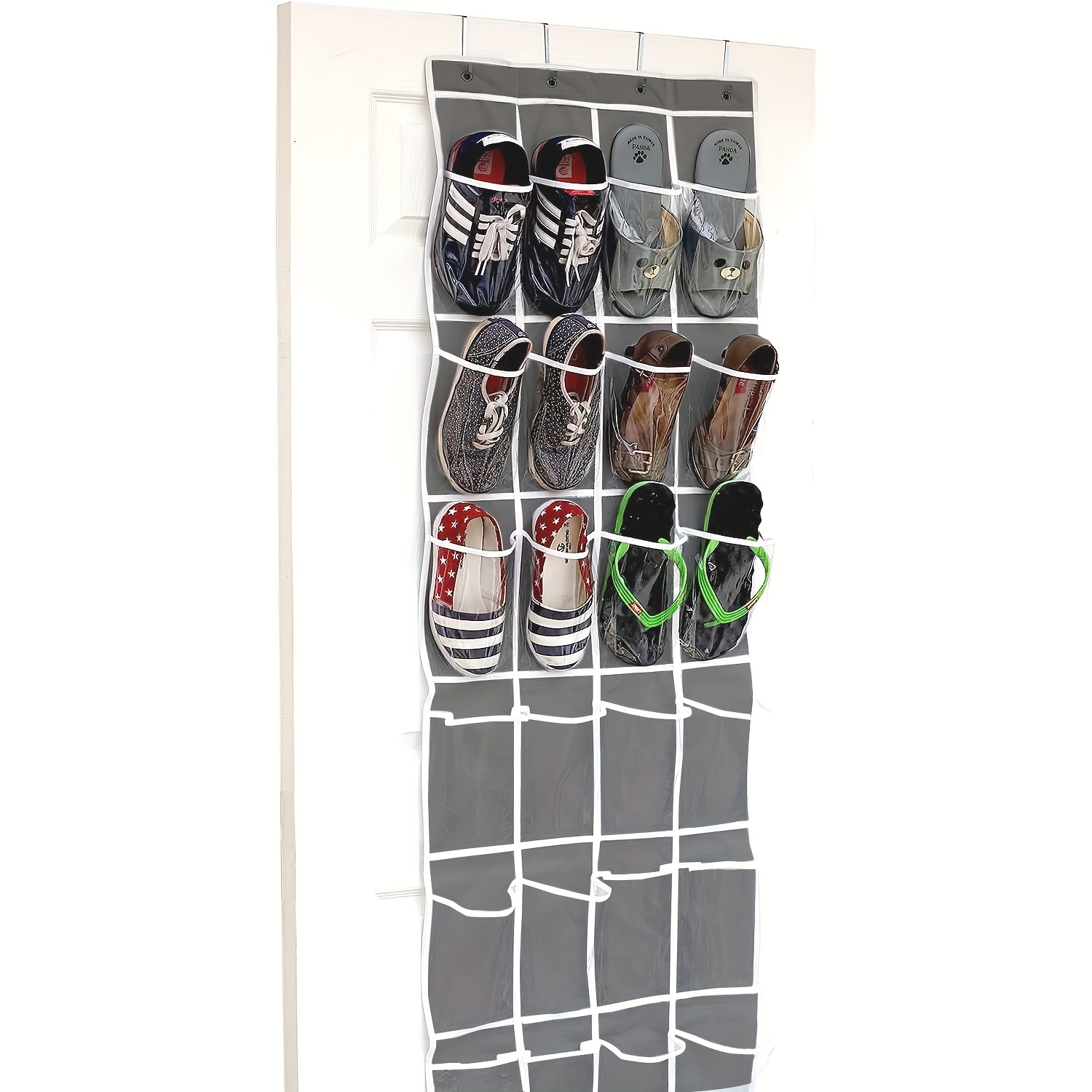 Over The Door Shoes Storage Bag, 24 Large Pockets Wall Hanging