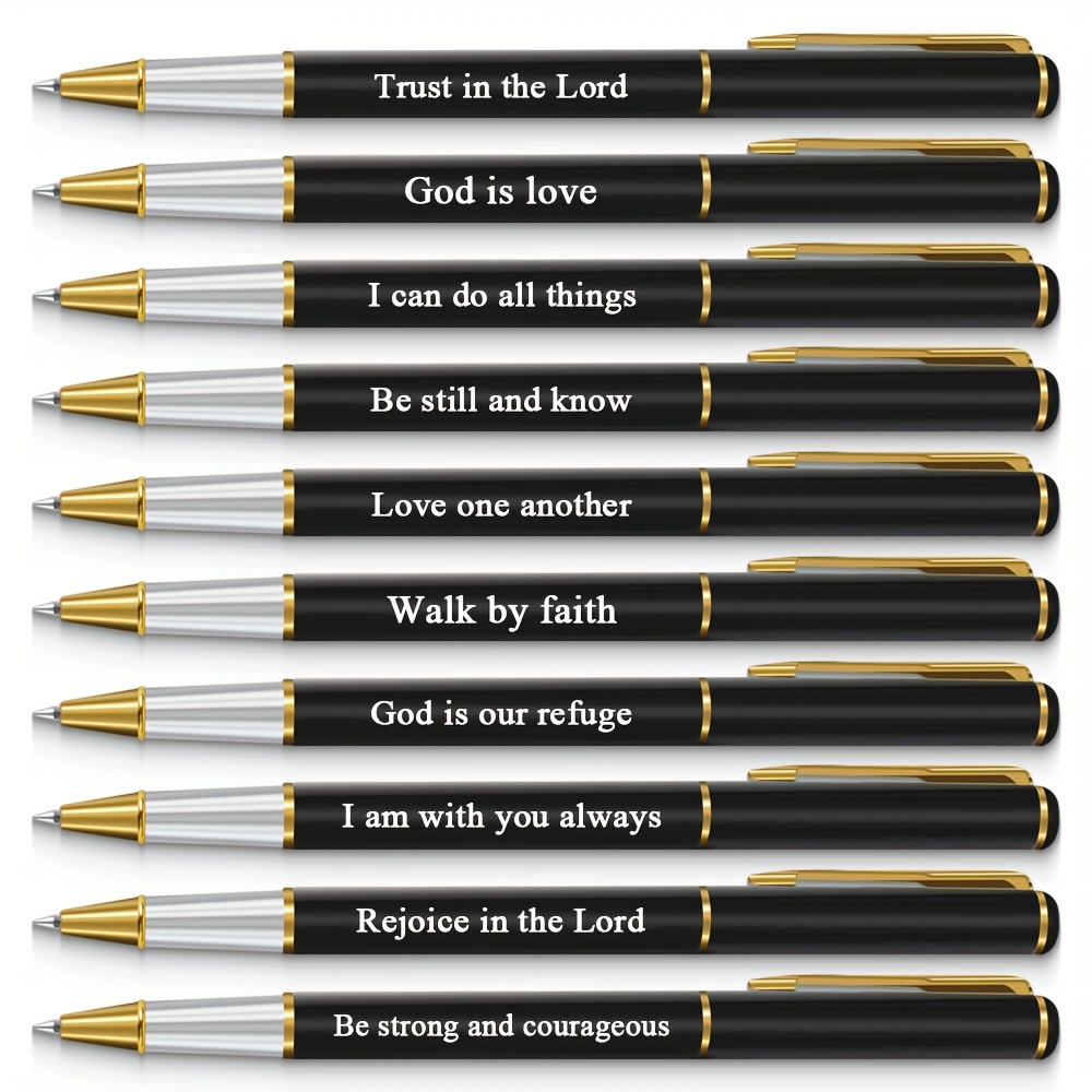 Premium Quality Christian Pens With Scripture Verses - 10pcs Faith-Based  Gifts For Bible Study And Worship