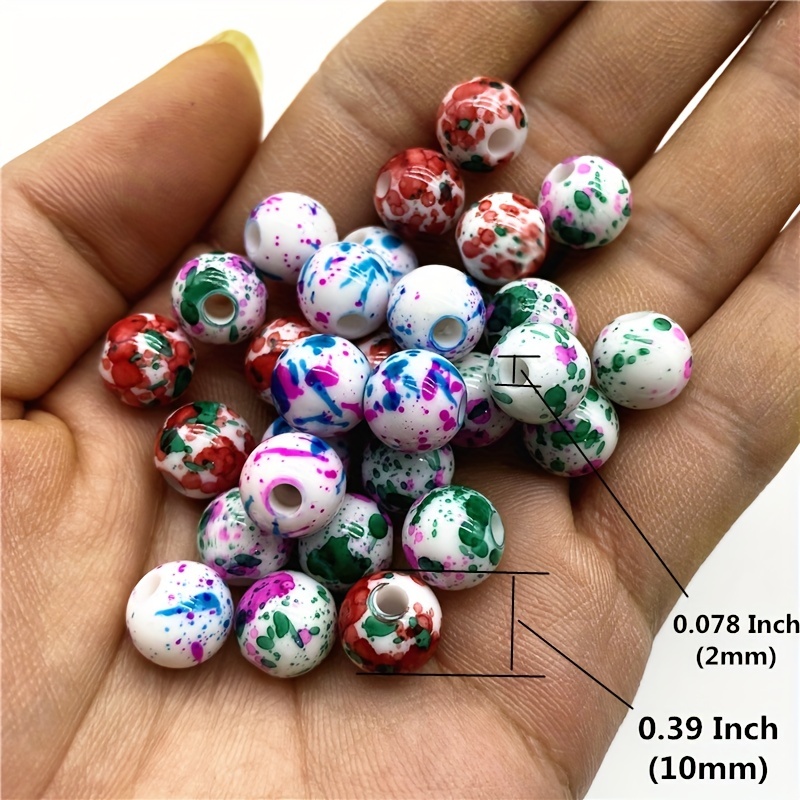 Craft Beads Jewelry Making Acrylic Beads Round Loose Beads - Temu