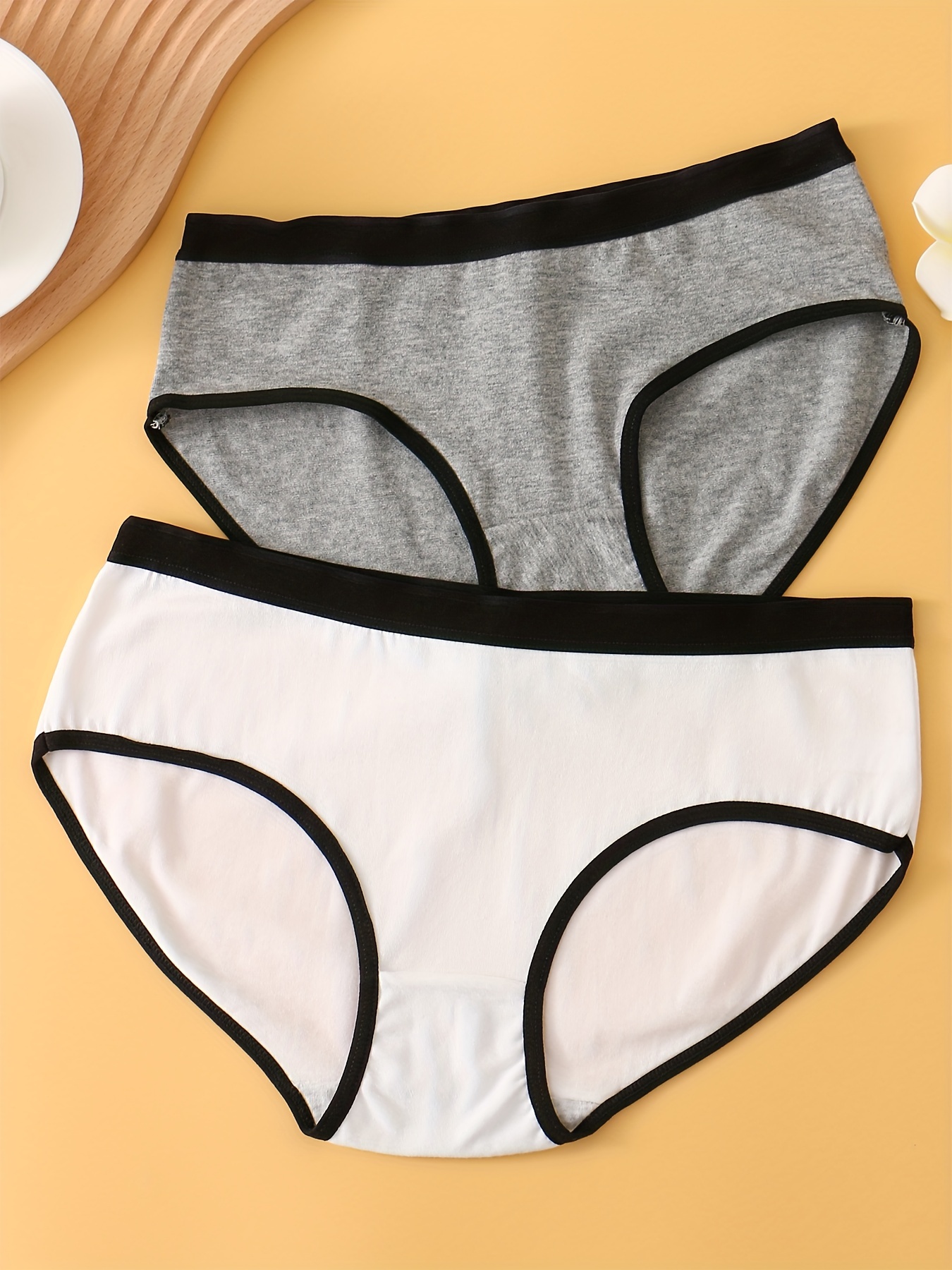 Girl's Color Clash Briefs Sporty Style Comfy Panties Kid's - Temu