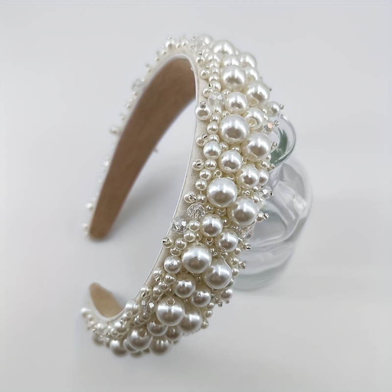 Faux Pearl Crystal Headband Hair Accessory Party Dress Up