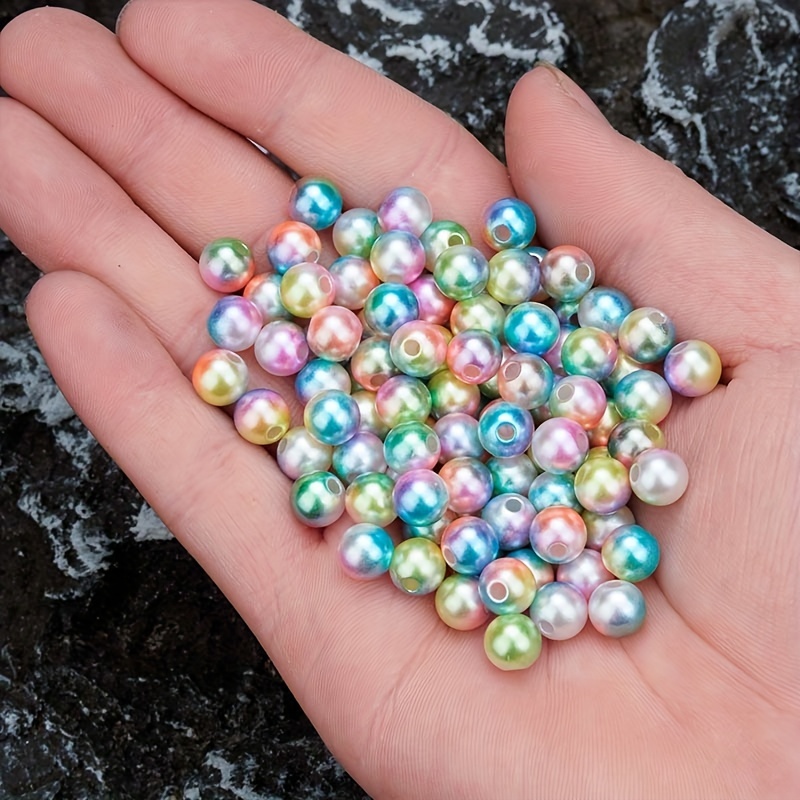 Acrylic Beads With Side Hole Ab Color Large Hole - Temu