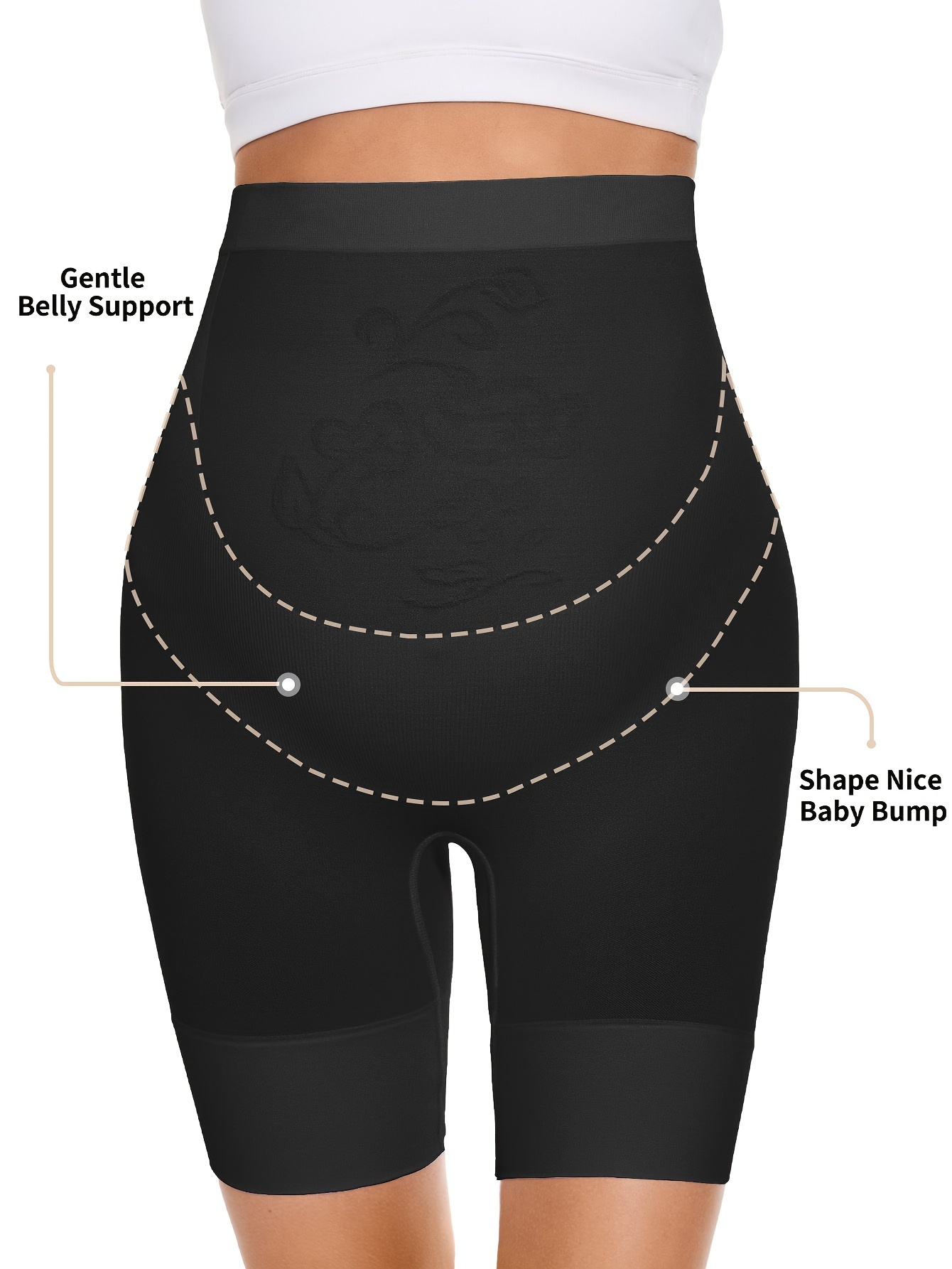 Seamless Maternity Shapewear Under Dress, Pregnancy Underwear Belly Support  High Waist Panties Shorts for Women