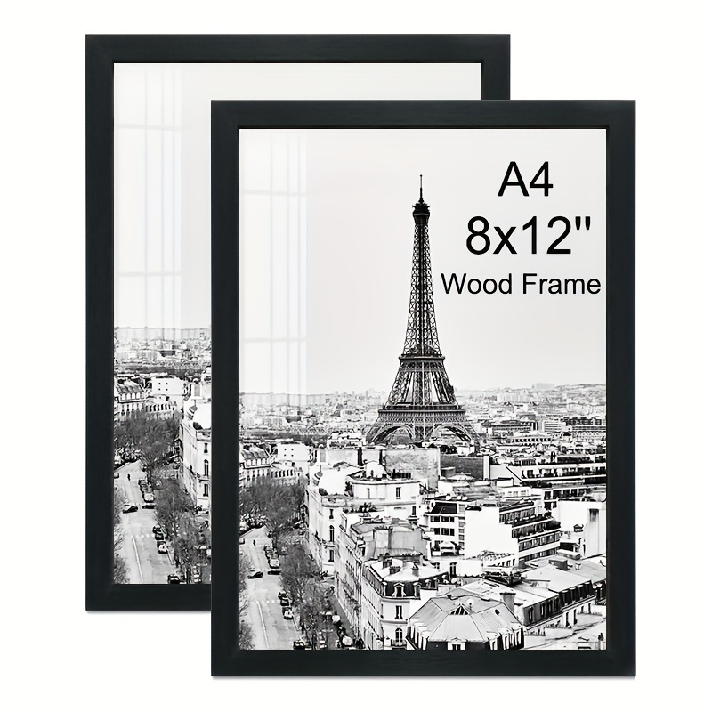 Compra Marcos para póster 21 x 297 cm, juego de 4 (DIN A4), decoración de  madera negra al por mayor