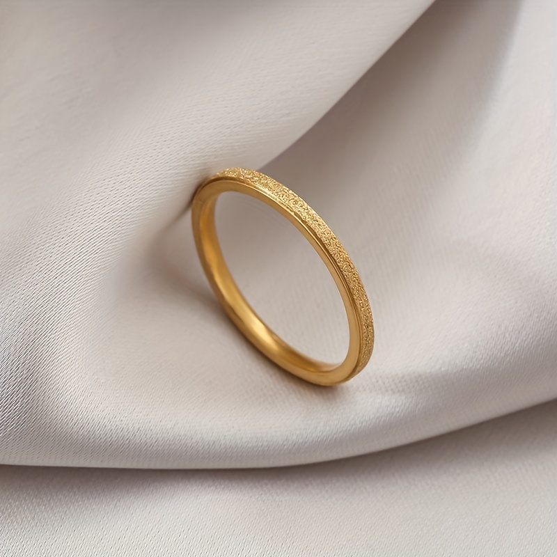 1pc Titanium Steel Matte 2mm Ring Minimalist Fashion Stainless Steel Couple Ring Trend Jewelry