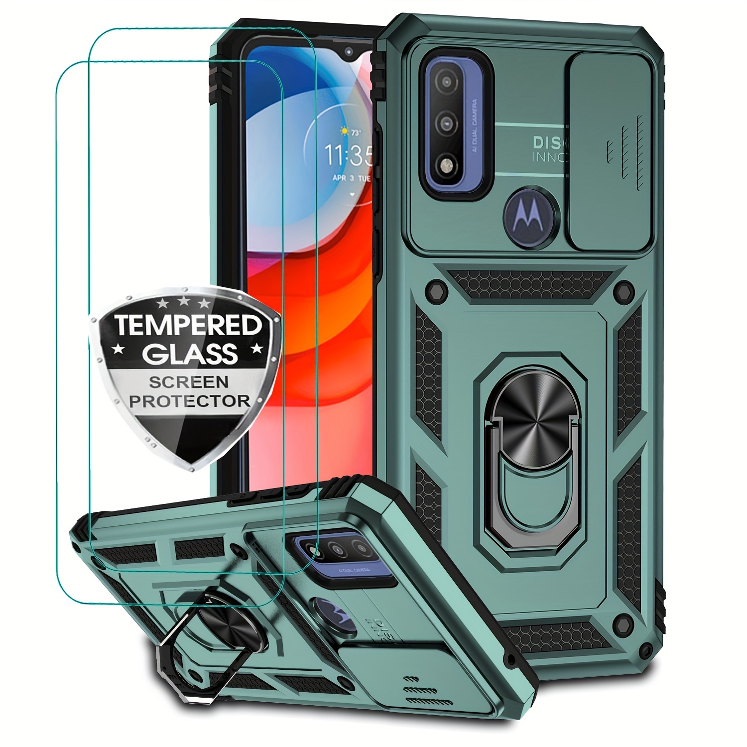 for Samsung Galaxy A23 5G/4G Case with Tempered Glass Screen Protector and  Camera Lens Cover,Heavy Duty Rugged Shockproof Full Body Protective Phone