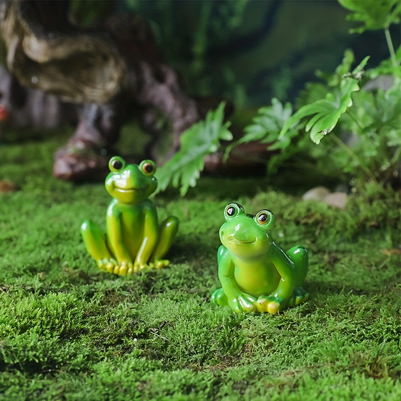 Mini Frogs Realistic Frog Miniature Figurines Animals Model Cupcake Toppers  Diy Crafts Micro Landscape Desk Cake Windowsills