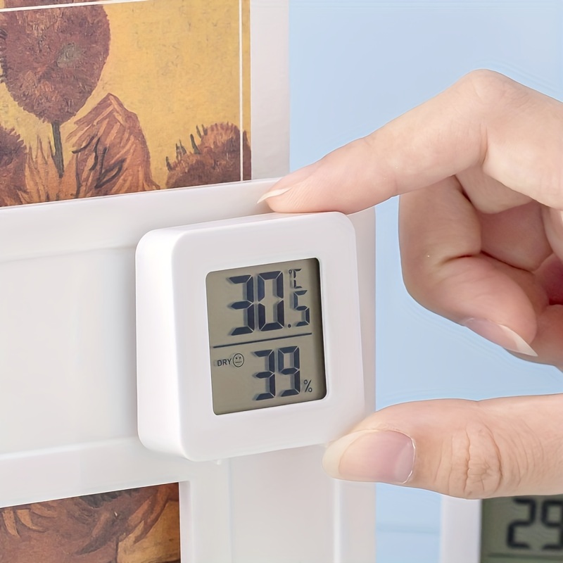 Wandhängende Mini-Elektronikuhr, digitales Thermometer und Hygrometer, Uhr,  Luftfeuchtigkeitsmesser, Raumthermometer