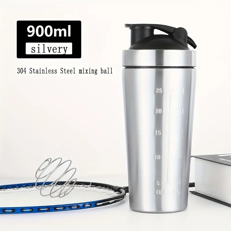 Shaker Bottle With Wire Whisk Ball, 304 Stainless Steel Single
