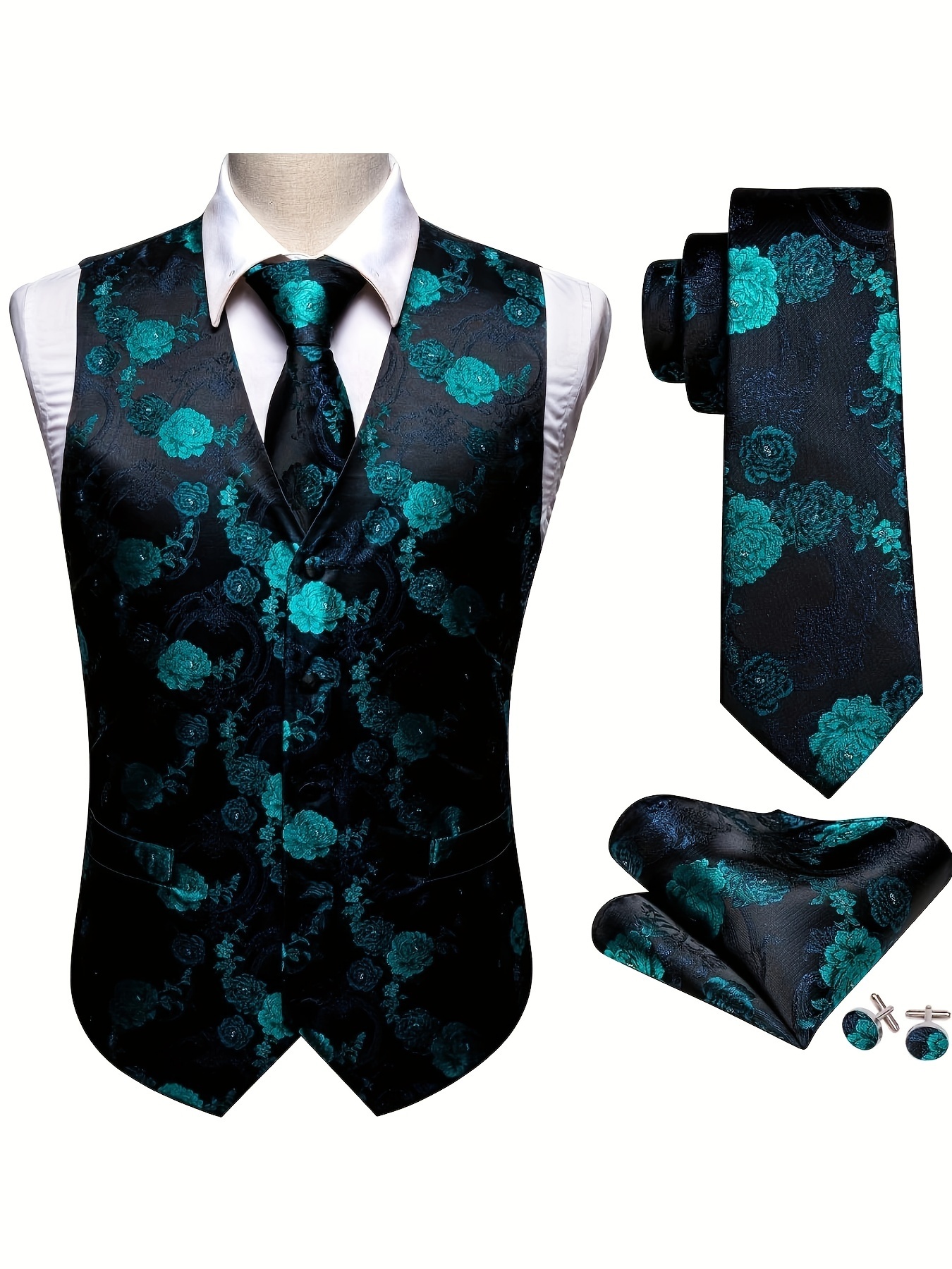 Akatsuki Kostüm DQT Jungen-Weste Mit Blumenmuster - Paisley