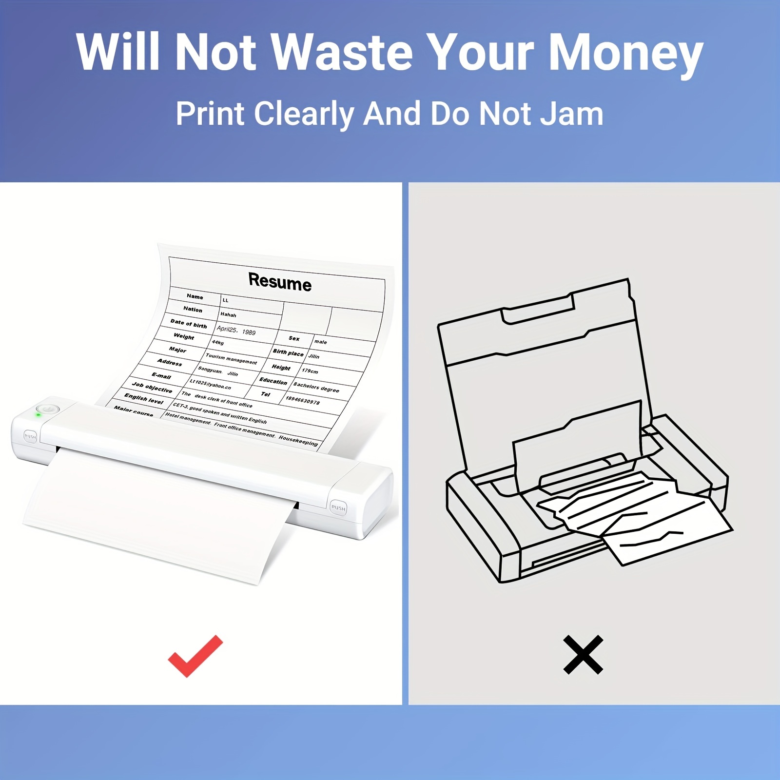 Letter Paper For M08f Potable Letter Size Thermal Printer - Temu