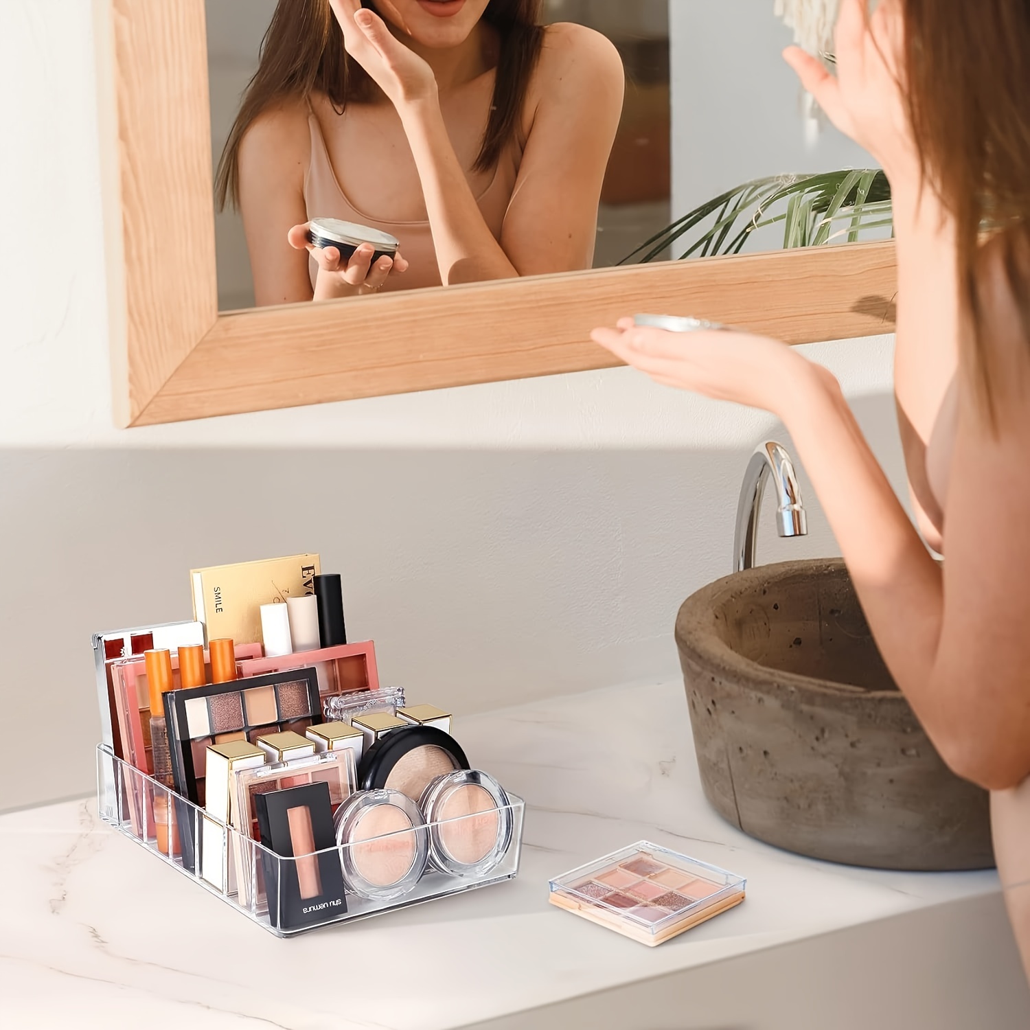 Transparent Makeup Storage Box Eyeshadow Palette Powder - Temu