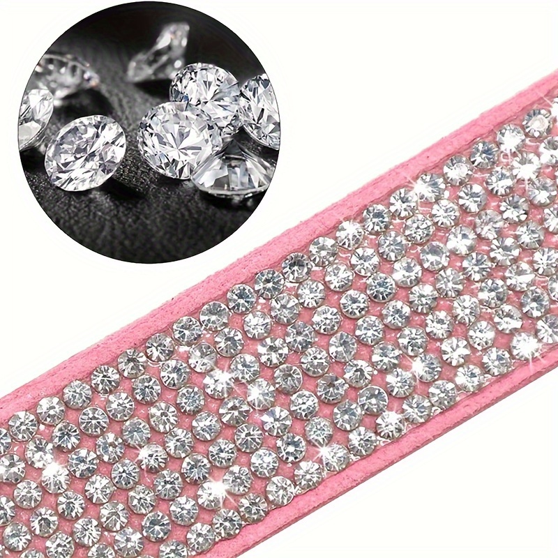 Hundehalsband Mit Fliege & Strass – Verstellbar, Samtleder, Für Kleine/mittlere Hunde