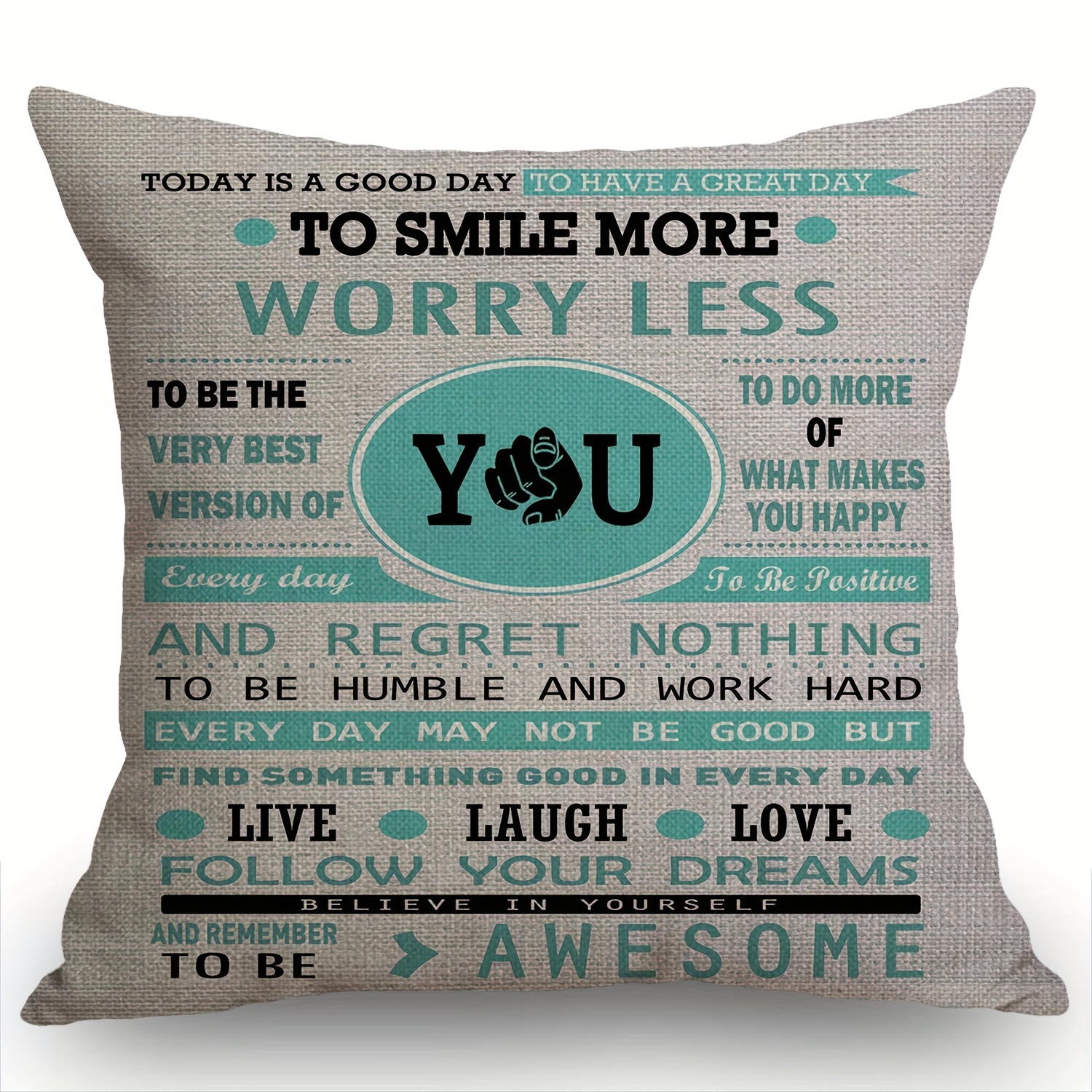 Inspirational You are Amazing Throw Pillow Cover 18x18