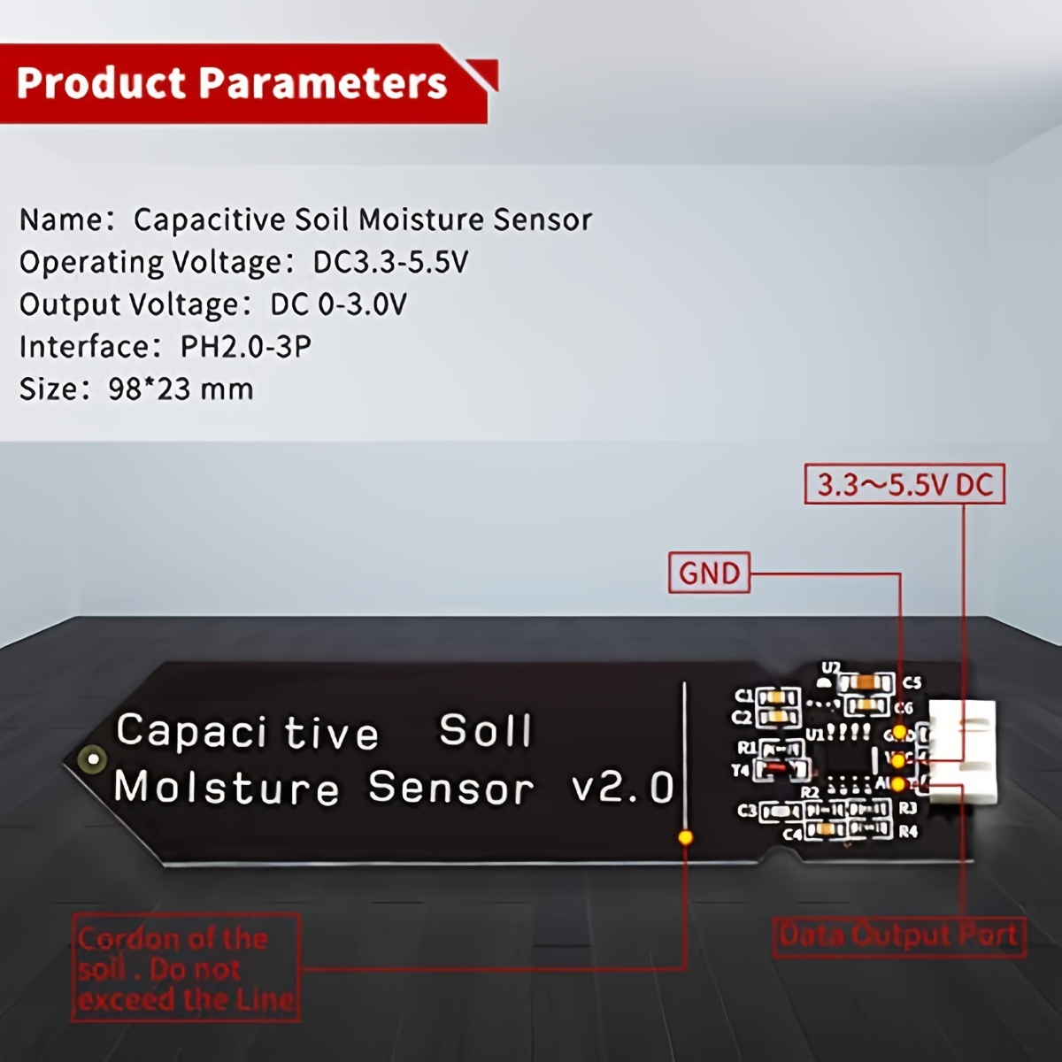 1pc Sensore Umidità Suolo Capacitivo Resistente Corrosione - Temu Italy