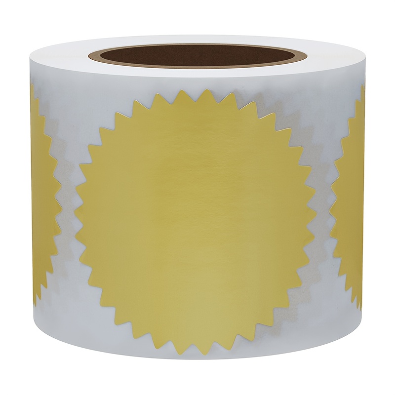 Round Golden Aluminum Foil Adhesive Label Sticker Roll Tube - Temu