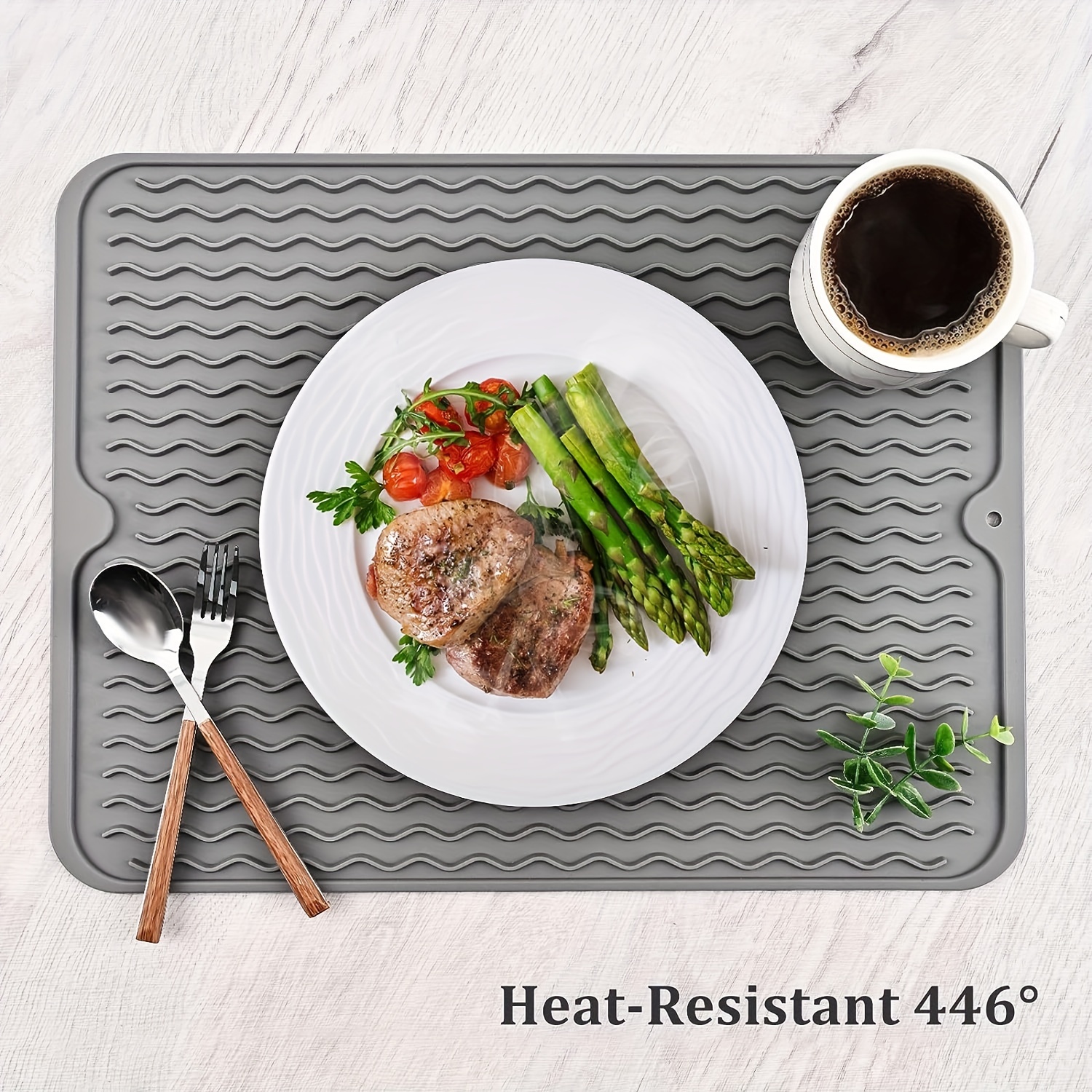 Silicone Dish Drying Mat for Multiple Usage, Easy Clean, Eco-Friendly  Heat-resistant Silicone Mat for Kitchen Counter or Sink, Refrigerator or Drawer  Liner - Compact Storage 