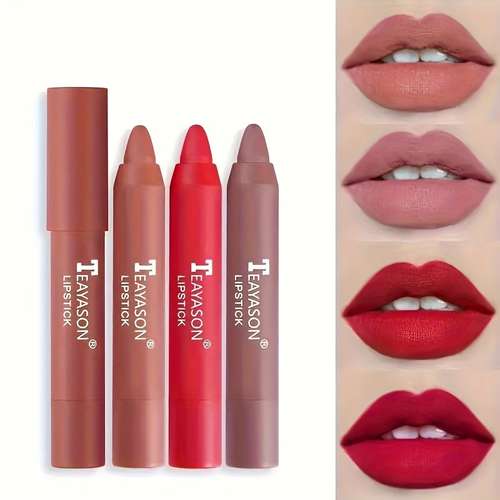 12 Kleuren Matte Hydraterende Lipstick Crayon Lipstick Langdurig Waterdicht Glad Zonbescherming Volumiserend Effect