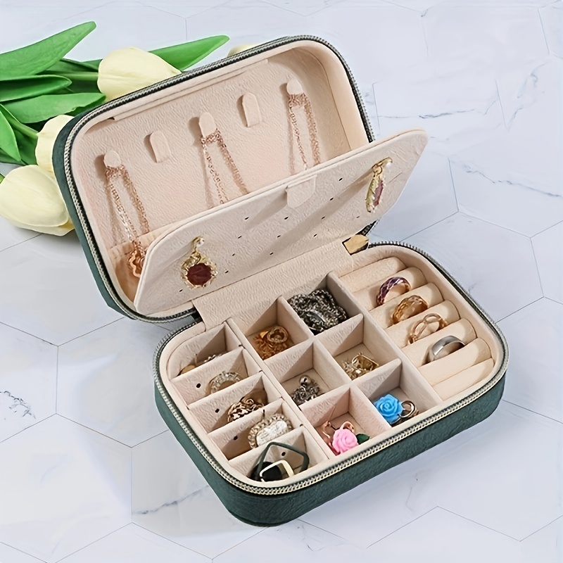 Portable Jewelry Storage Box Velvet Travel Jewelry Box - Temu