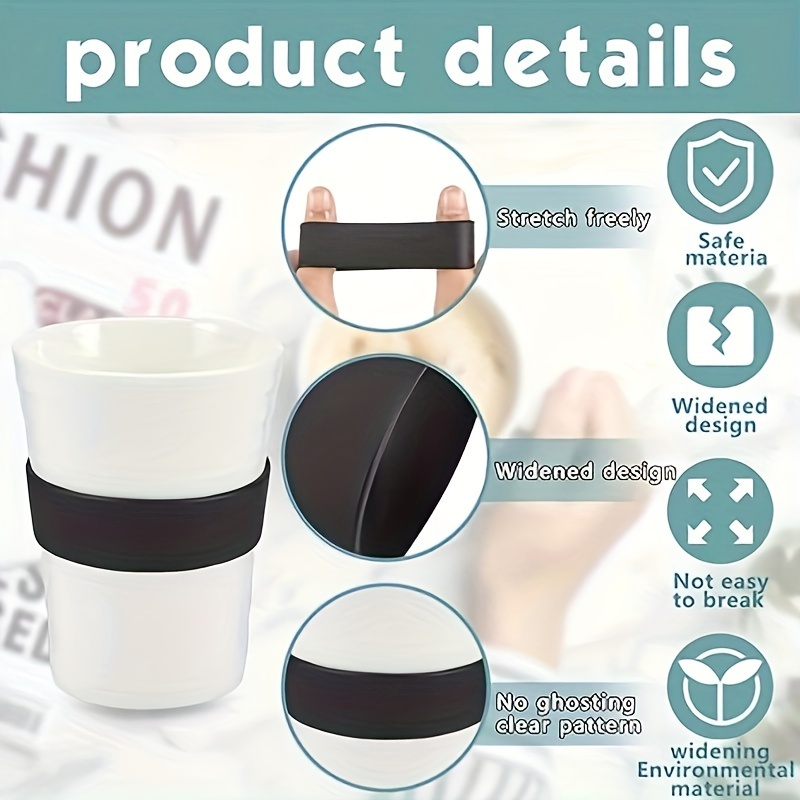 Heat Sublimation Silicone Tape - 10pcs Silicone Bands For Sublimation  Tumbler, Shrink Wrap Heat-resistant Rubber Bands, Elastic Bands For Pr