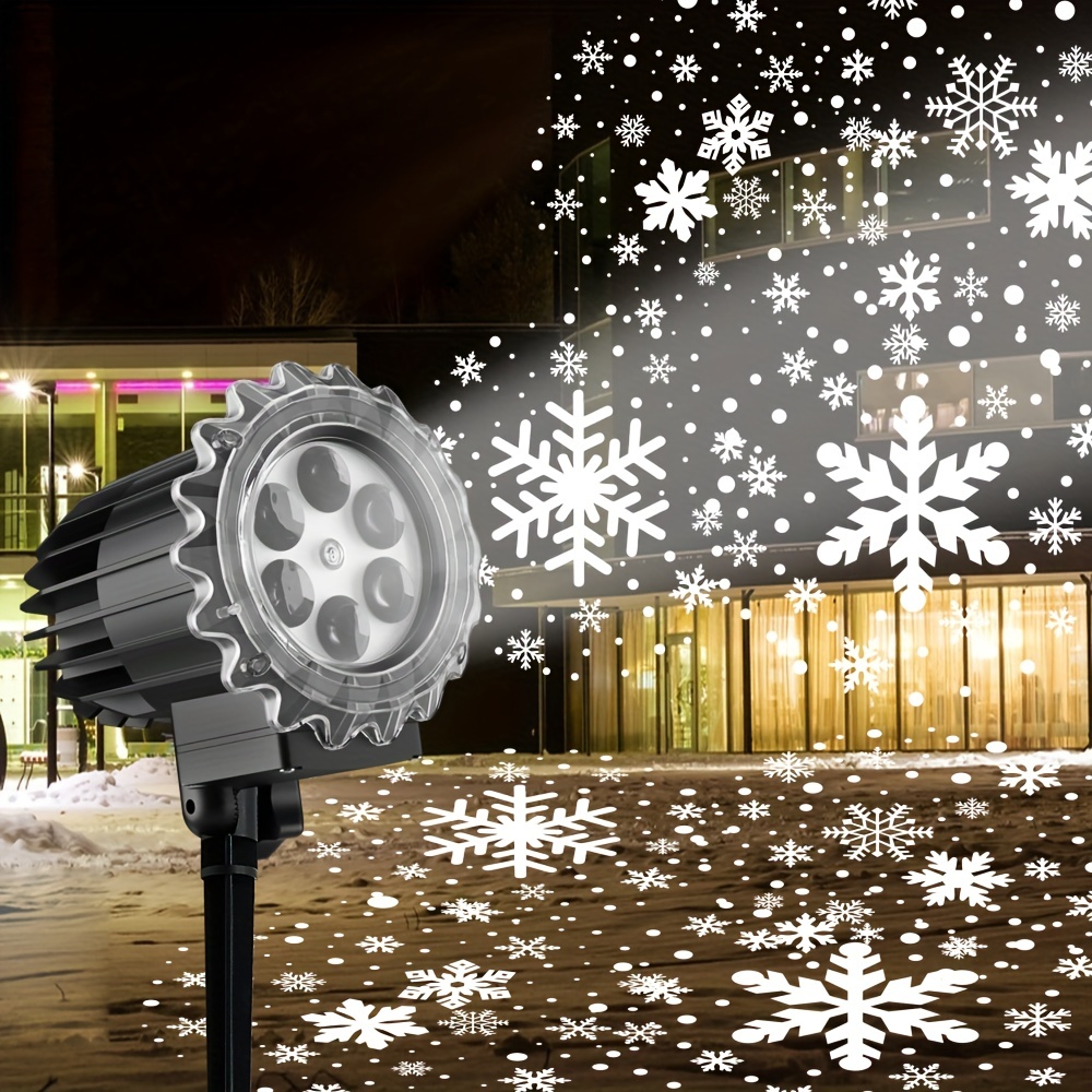 itoeo Christmas Snowflake Projector Lights Outdoor Led Snowfall Show with Remote  Control Waterproof Landscape Decorative Lighting for