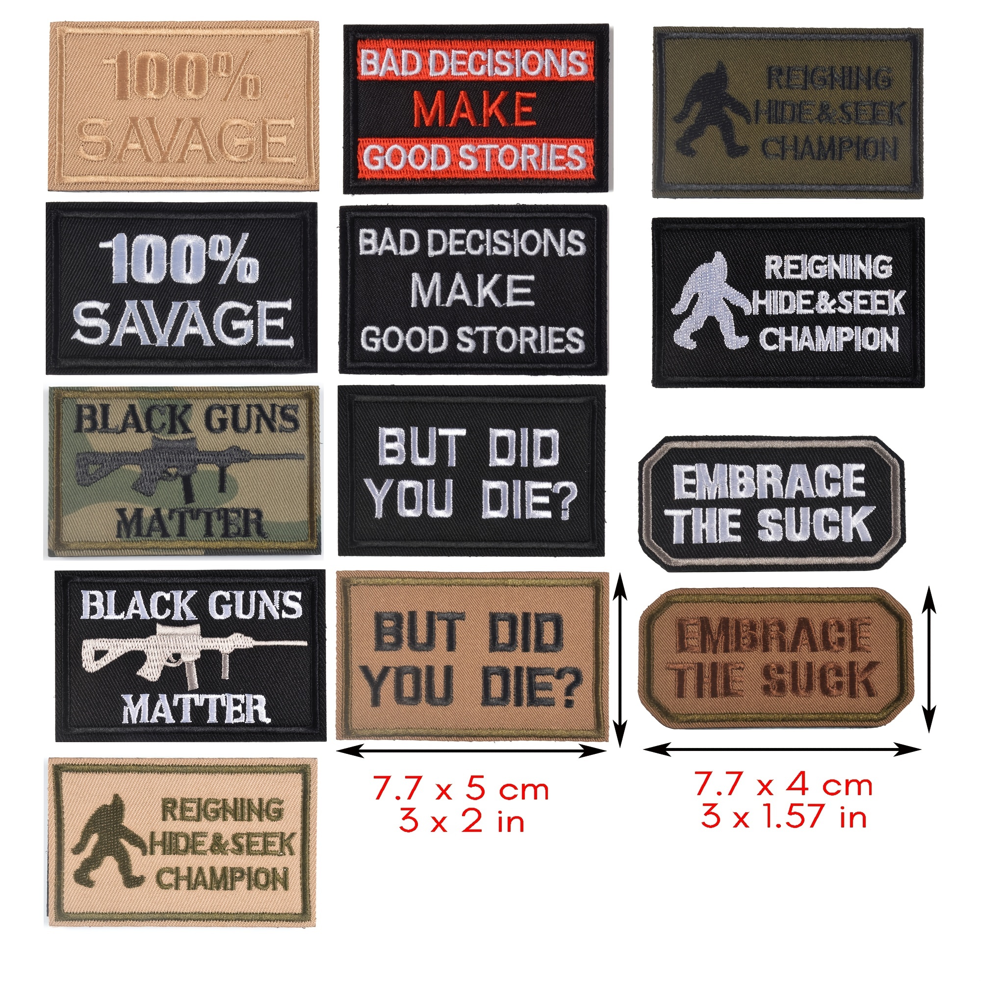 Random Tactical Hook And Loop Patches Fun Tactical Patches - Temu