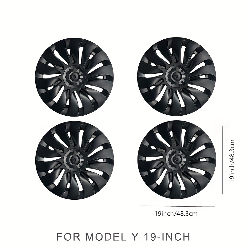 For Model Y 2018-2023 19 Inch 4pcs Hub Cap Performance Wheel Cap Automobile  Replacement Wheel Cover Full Rim Cover Accessories