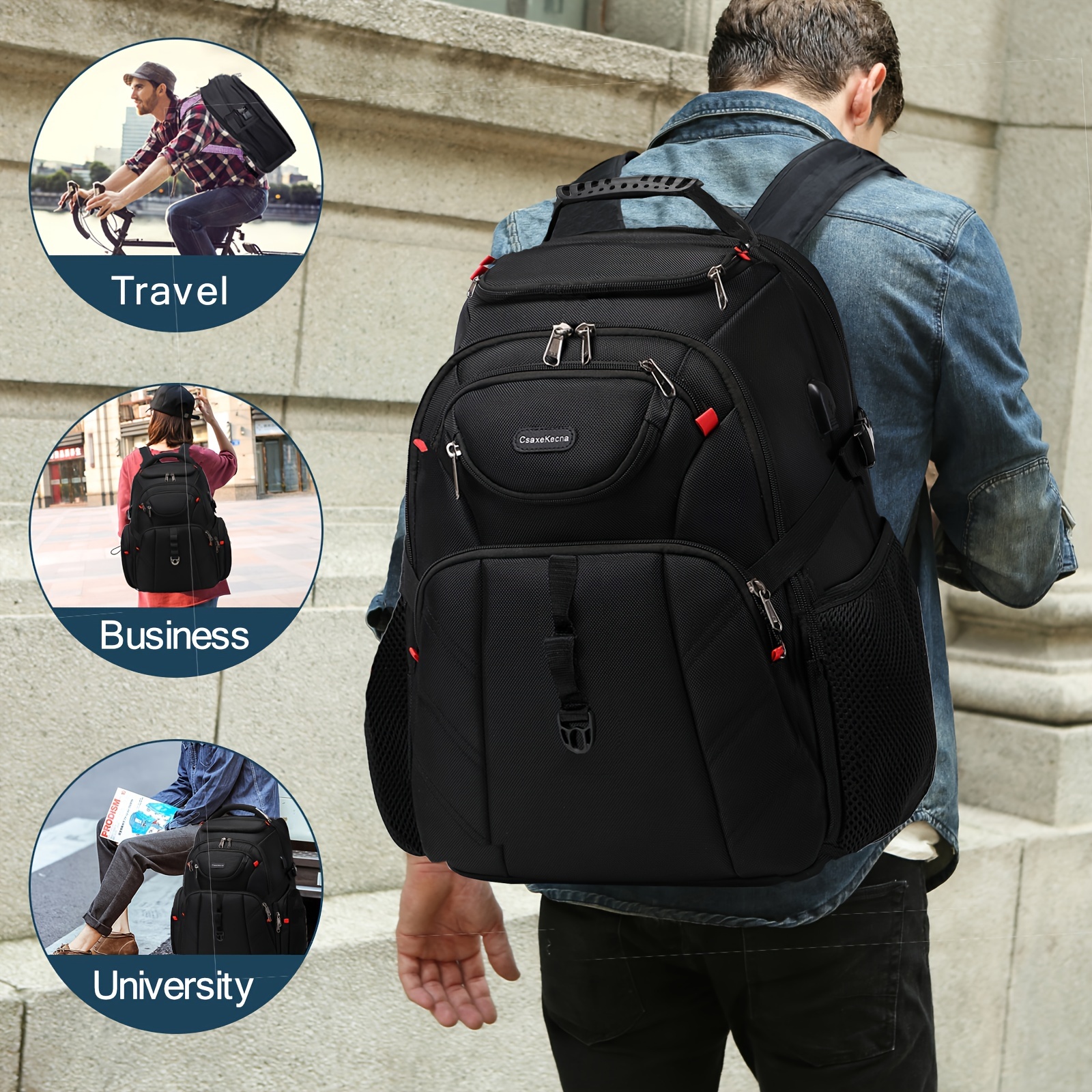 17 Pulgadas Mochila Portátil Puerto Carga Usb Casual Gran - Temu Chile