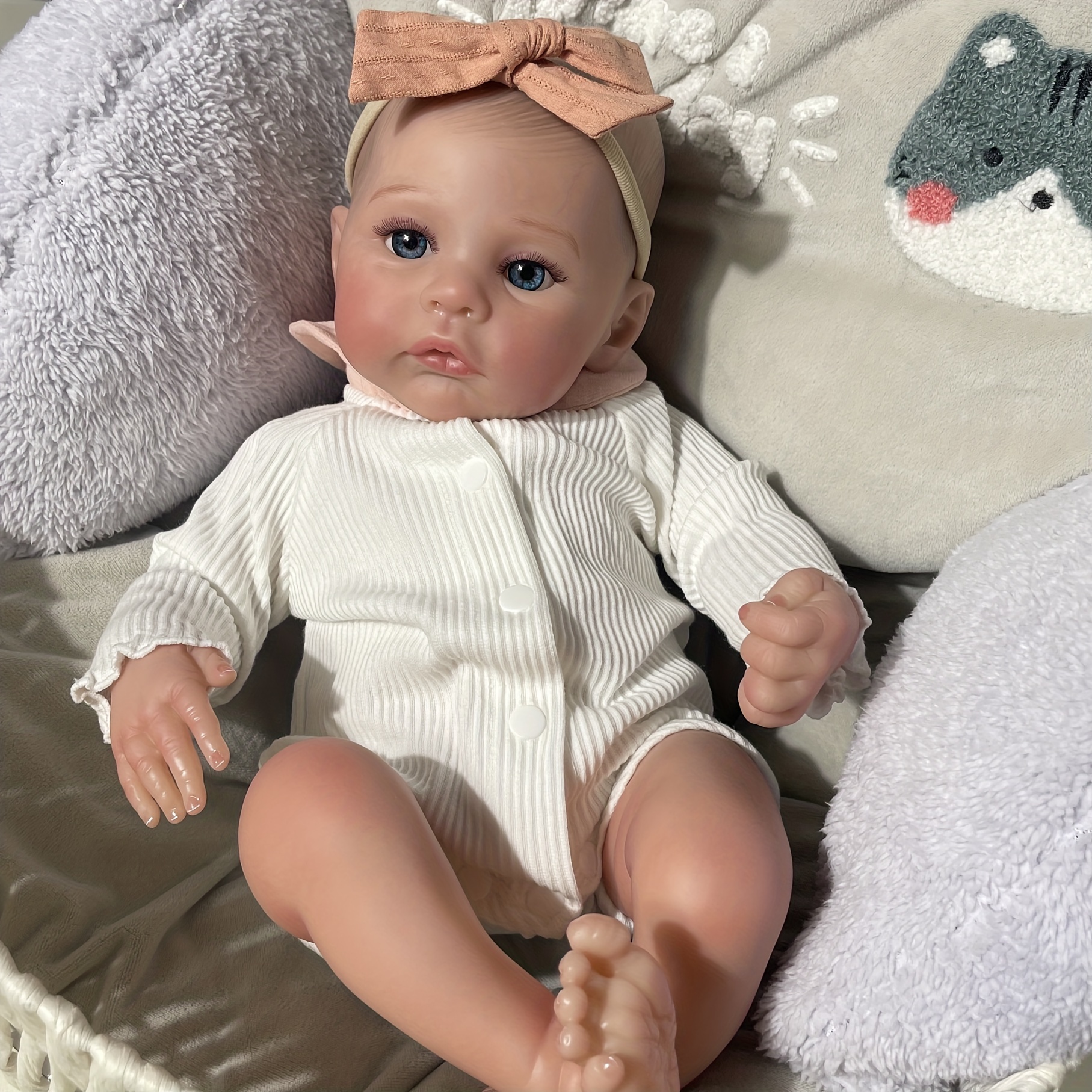 18inch 45cm Reborn Dolls Real Lifelike Newborn Doll Advanced Hand Painted 3D Skin Can Dress Up Accompany Toy Gift