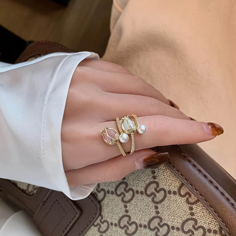 טבעת פנינה מלאכותית בצבע צבעוני לאישה, מסיבה אופנתיים, מתנות חג השנה, מתנות, מתנות, מתנות, מתנות, מתנות אמא, משפחה, חברים