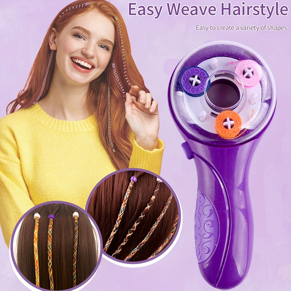 7 Pieces Automatic Hair Braider Set, Includes Electronic Hair