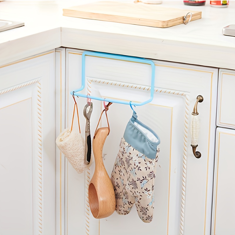 1pc Silver Kitchen Hanging Organizer For Dish Cabinet Cupboard,  Multifunctional Storage Rack Including Tissue Holder