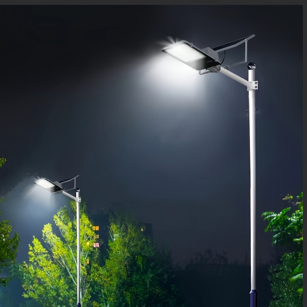 1pc 300w solar street light outdoor parking lot light dusk to dawn motion sensor flood light ip67 waterproof led human body induction light illuminating area of 120 square meters with remote control suitable for streets courtyards fences details 5