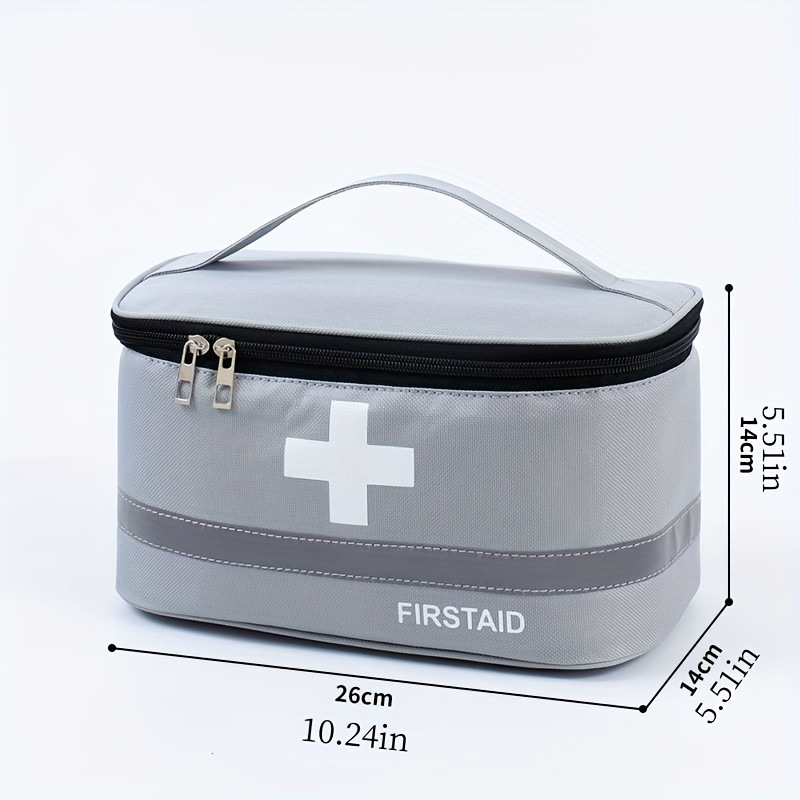 Zippered First Aid Bag Medication Organizer Emergency Empty Pouch