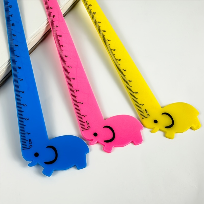 Three-color Cartoon Ruler Student Stationery Ruler Giraffe Shape