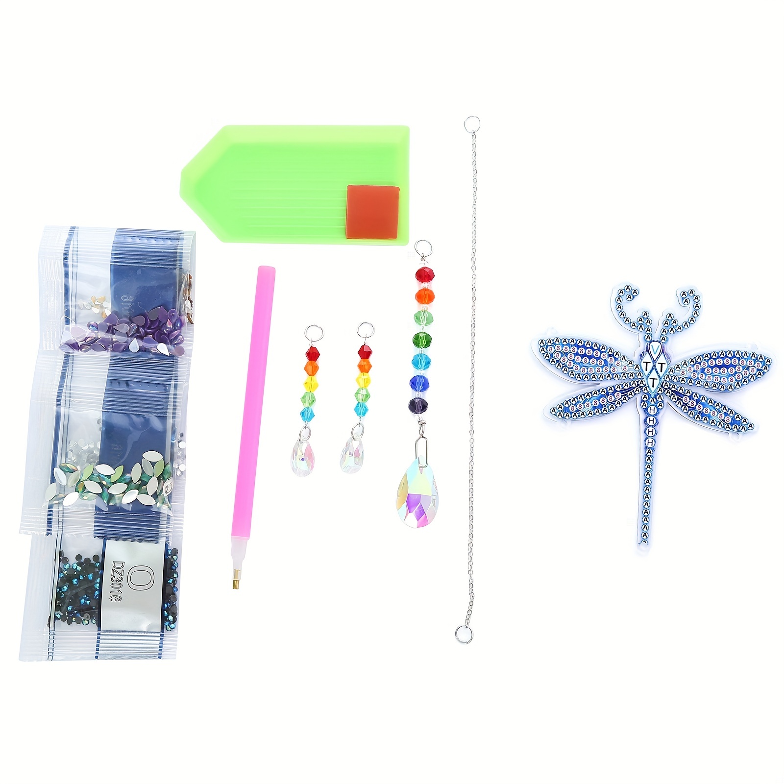 5d Diy Diamond Painting Wind Chime Pendant Dragonfly - Temu