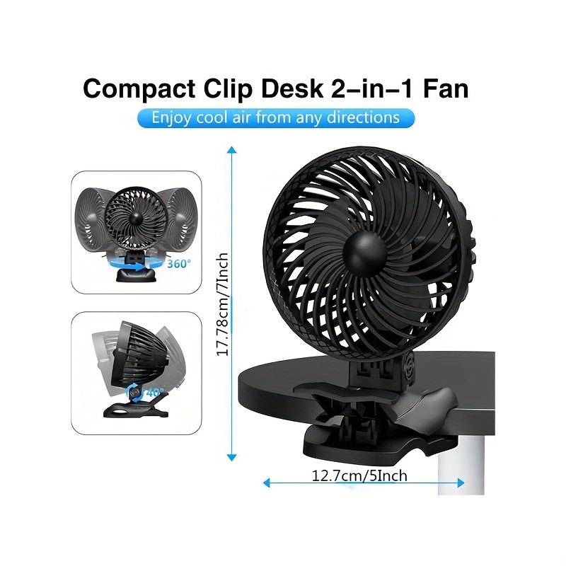 Mini Clip Fan Usb Desk Fans Quiet Cord Powered Clip Fan 9 - Temu