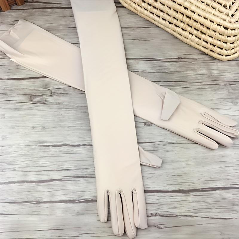 Plaid Sunscreen Gloves Ice Viscose Uv Protection Sleeves Long Arm  Protection Sleeves With Thumb Hole - Jewelry & Accessories - Temu