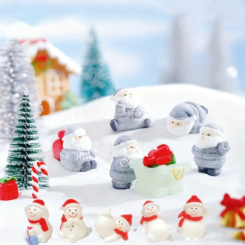 Mini Christmas Snowman Ornaments,cute Cotton Clothes Santa Claus Interior  Figurines,holiday Gifts Micro Landscape Decoration Car Interior Table  Accessories - Temu